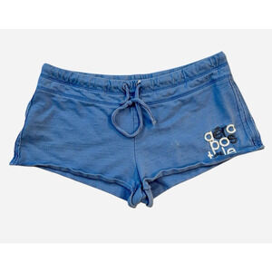 Aeropostale Y2K Micro Mini Booty‎ Shorts Womens M Blue Shortie Embroidered Logo